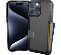 Vol. 1 [Slim + Protective] Porte-carte de crdit - Drop Tested Hidden Card Slot Cover Compatible avec Apple iPhone 15 Pro Max - Black Tie Affaire