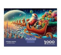 Vol de Santa Puzzle 1000 Pièces Voyage Magique du Père Noël Cadeau Parfait, Puzzle Relaxant Et Décoratif pour Adultes Et Moments De Loisirs en Famille 38x26cm/1000pcs