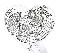 vol d'oiseau ligne peinture Jeux de tapis de souris en forme de coeur