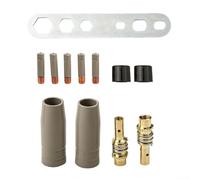 Volakebeing 15AK Kit de 12 buses de protection de soudage, design sans air, pointes de contact de 0,8 à 1,2 mm, clip d'électrode en cuivre haute pureté, élimination efficace des scories (0,9 mm)