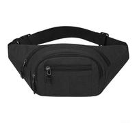 Volakebeing Banane Homme Nylon Imperméable Réglable Multi-Poches Banane | Design multi-couches spacieux, compartiments pour avant et arrière pour organiser téléphone, portefeuille et clés