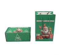 Volakebeing Boîte cadeau de Noël pliable rebondissante avec révélation de confettis, papier rouge et vert style enveloppe pour argent, cartes cadeaux et petits cadeaux, (6 rouges)