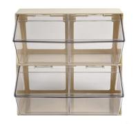 Volakebeing Boîte de rangement à double couche pour sachets de thé et capsules de café, récipient compact en plastique pour bureau et table basse pour cuisine ou salon de thé, blanc