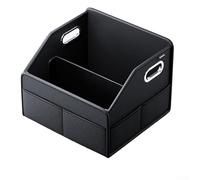 Volakebeing Boîte de rangement en cuir de 22,5 L, pliable, étanche, avec poignées renforcées et bande réfléchissante pour SUV, camion, garage, noir