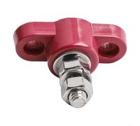 Volakebeing Bornier de batterie robuste 12 V 24 V Bloc de distribution d'alimentation en acier inoxydable et laiton Base en plastique Plusieurs terminaisons de câble pour camping-car solaire (M6-rouge