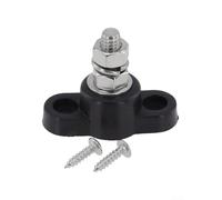 Volakebeing Bornier de batterie robuste 12 V 24 V Bloc de distribution d'alimentation en acier inoxydable et laiton Base en plastique Plusieurs terminaisons de câble pour camping-car solaire (M8-Noir)