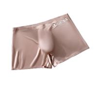 Volakebeing Boxer Homme Seamless Ultra-Fin Ice Silk Lettre Imprimée | Tissu ultra-fin 68% nylon, 32% spandex, toucher soyeux et froid type Ice Silk pour confort maximal