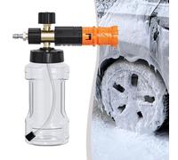 Volakebeing Buse de pulvérisation pour lavage de voiture pour nettoyeur haute pression, lance à mousse avec embout de ventilateur réglable à 360° et bouton de concentration, filetage M22-14 mm