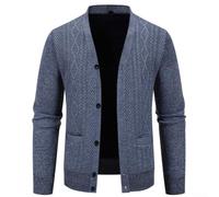 Volakebeing Cardigan Homme Maille Tricotée Coupe Regular Grande Taille | Maille tricotée en polyester, toucher doux, élasticité modérée pour un confort optimal toute la journée