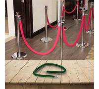 Volakebeing Corde en velours pour contrôle de la foule, barrière de ligne de file d'attente de 152,4 cm, connecteur de poteau rouge avec crochets robustes pour la gestion d'événements (vert fruit)