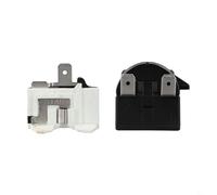 Volakebeing Démarreur PTC pour relais compresseur 2 broches protecteur de surcharge de remplacement pour mini réfrigérateur refroidisseur climatiseur noir blanc ensemble (4 broches-12 ohm+1/6 HP)