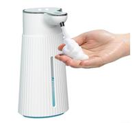 Volakebeing Distributeur de savon automatique, capteur infrarouge sans contact, action moussante, montage mural, ABS PP, 400 ml, blanc, pour salle de bain, cuisine, toilettes publiques (mousse)