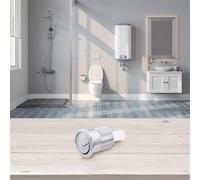 Volakebeing Double bouton de chasse d'eau pour réservoir Siamp Skipper 45 - Bouton poussoir rond chromé de rechange avec technologie d'économie d'eau - Interrupteur de réservoir de toilette en