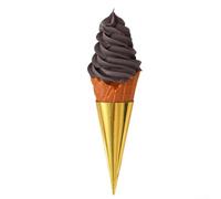 Volakebeing Faux cônes de crème glacée réaliste de 22 cm, modèle de cône de dessert artificiel pour vitrine, décoration de magasin, restaurant, boulangerie, présentoir d'aliments en résine (marron)