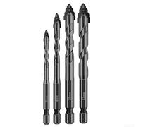 Volakebeing Foret excentrique à quatre cannelures pour le perçage de carreaux de verre, pointe triangulaire en carbure pour percer le verre, la céramique, le granit, le béton, les plastiques durs