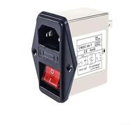 Volakebeing IEC Socket Filtre de ligne électrique avec interrupteur de sécurité 3 A 6 A 10 A Boîtier métallique CW2B-T CW2C-T pour équipement de communication (CW2C-3A-T)