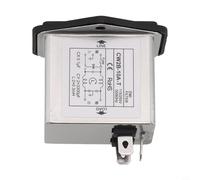 Volakebeing IEC Socket Filtre de ligne électrique avec interrupteur de sécurité 3 A 6 A 10 A Boîtier en métal CW2B-T CW2C-T pour équipement de communication (CW2B-10A-T)