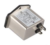 Volakebeing IEC Socket Filtre de ligne électrique avec interrupteur de sécurité 3 A 6 A 10 A Boîtier métallique CW2B-T CW2C-T pour équipement de communication (CW2B-6A-T)