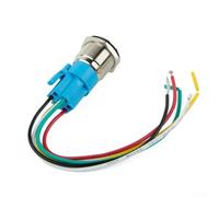 Volakebeing Interrupteur à bouton-poussoir 19 mm 12 V CC marche/arrêt en acier inoxydable auto-bloquant LED Interrupteur de contrôle lumineux momentané étanche IP65 (vert)