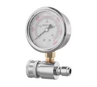 Volakebeing Jauge de nettoyeur haute pression 6000 psi haute pression en acier inoxydable 3/8" filetage rapide Outil de mesure de pression d'eau pour lavage de voiture