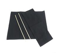 Volakebeing Kit de housses de chaise en polyester lavable, pour chaises de directeur avec tige ronde, 53 x 20 cm et 53 x 41 cm, noir/blanc/bleu/kaki, 1 (noir)