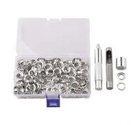 Volakebeing Kit de perforation à œillets pour bâches, tissus en cuir, rideaux, tentes de 10 mm, pince à œillets avec mandrin, 100 ensembles d'œillets, poignée antidérapante en acier