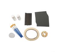 Volakebeing Kit d'entretien professionnel de canne à pêche 32 pièces avec bâtons en fibre de carbone, brosse en résine époxy, papier abrasif, fil noir, pour outils de réparation de canne à pêche