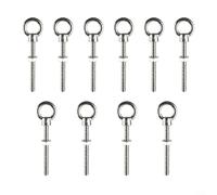 Volakebeing Lot de 10 boulons à œil en acier inoxydable 316 avec écrous et rondelles pour bateau marin - M6 x 60, M8 x 80, M8 x 100 pour vis à anneau, type d'épaule pour (M8 x 80)