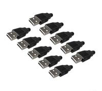 Volakebeing Lot de 10 connecteurs USB 2 0 mâles de type A avec coque en plastique pour une transmission optimale des données et une utilisation DIY