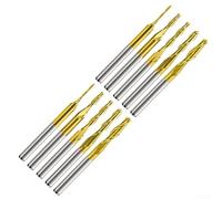 Volakebeing Lot de 10 fraises à bille en carbure pour fraiseuse en bout CNC/tige de 8" à 2 cannelures, avec diamètre de coupe de 1 à 3,175 mm pour bois, aluminium, acier