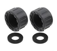 Volakebeing Lot de 2 embouts ronds à filetage femelle en PVC avec anneau d'étanchéité en caoutchouc, système de connexion de plomberie, matériel domestique, gris, 20 mm, 25 mm, 32 mm