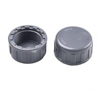 Volakebeing Lot de 2 embouts ronds à filetage femelle en PVC avec anneau d'étanchéité en caoutchouc, système de connexion de plomberie, matériel domestique, gris, 20 mm, 25 mm, 32 mm