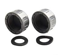 Volakebeing Lot de 2 embouts ronds à filetage femelle en PVC avec anneau d'étanchéité en caoutchouc, système de connexion de plomberie, matériel domestique, gris, 20 mm, 25 mm, 32 mm