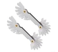 Volakebeing Lot de 2 jauges de filetage métriques 60° britanniques 55° en acier de mesure de pas de vis - 20 pièces de chaque mesure d'inspection du travail des métaux