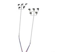 Volakebeing Lot de 2 lampadaires de 10 cm de calibre N avec lumières LED carrées blanches brillantes, design de poteau en cuivre, alimentation 3 V et résistances pour 9-18 V AC/DC