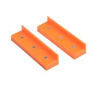 Volakebeing Lot de 2 mâchoires magnétiques en caoutchouc souple pour étau en métal, machines-outils de 10,2 cm, orange/vert, tissage uni/en forme de V, accessoire de protection pour bois et métal