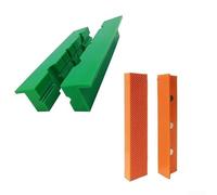 Volakebeing Lot de 2 mâchoires magnétiques en caoutchouc souple pour étau en métal, machines-outils de 10,2 cm, orange/vert, tissage uni/en forme de V, accessoire de protection pour bois et métal