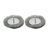 Volakebeing Lot de 2 têtes de brosse de désherbage électrique de rechange pour brosse métallique EFB 400 401 avec brosses métalliques en acier inoxydable de 100 mm et tige de 6 mm pour joint