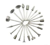 Volakebeing Lot de 20 embouts de meulage pour outils rotatifs, têtes de meulage en métal, embouts de gravure de précision pour sculpture sur jade, pierre et bois, cylindriques