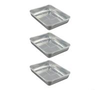 Volakebeing Lot de 3 boîtes de conservation carrées en acier inoxydable avec couvercles pour cuisine, réfrigérateur, pique-nique en plein air, 25 x 20 x 5 cm