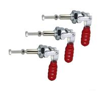 Volakebeing Lot de 3 pinces à bascule GH-36202M - Capacité de 91 kg - Pour le travail du bois et le soudage avec action push-pull - Acier au carbone zingué - Poignée rouge