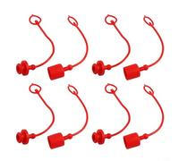 Volakebeing Lot de 4 bouchons anti-poussière pour couplage hydraulique ISO7241-B - Protection mâle et femelle en caoutchouc rouge pour raccords de /4, 3/8, /2, 3/4", compatible avec ISO7241B (/2")