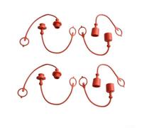 Volakebeing Lot de 4 bouchons anti-poussière pour raccord hydraulique série ISO 7241-A, capuchons mâles et femelles en caoutchouc rouge /4" 3/8" /2" 3/4" ", 4 ensembles compatibles avec hydraulique