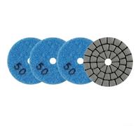 Volakebeing Lot de 4 disques de polissage diamant professionnels de 50 mm pour pierre, marbre, granit, verre, carrelage, finition extérieure, grain 50-400 (4 pièces, grain 50)