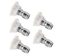 Volakebeing Lot de 5 buses de pulvérisation pour nettoyeur haute pression - 6,35 mm - Blanc - Angle de 40° - Construction en laiton et plastique - Max 4350 PSI - Pour nettoyage à haute pression