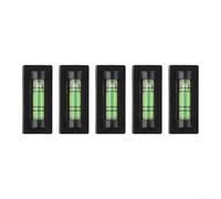 Volakebeing Lot de 5 niveaux à bulle magnétiques pour niveau - Mini outil de nivellement tubulaire avec base magnétique, 4,7 x 0,8 cm, noir + vert, petite taille portable pour