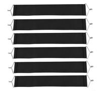 Volakebeing Lot de 6 sangles de soutien en tissu renforcé pour chaise longue de terrasse, chaise pliante anti-gravité avec crochet en métal (noir)