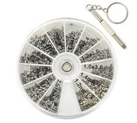 Volakebeing Lot de 600 mini vis et écrous de précision pour réparation de montre, lunettes, téléphone, ordinateur, appareil photo avec tournevis 3 voies