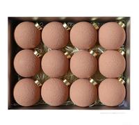 Volakebeing Lot de boules de Noël texturées en ciment givré rouille/marron/noir 8 cm - Décorations de vacances de luxe pour sapin de Noël et couronne (E)