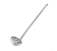 Volakebeing Louche en acier inoxydable avec long manche pour soupe, sauce, sauce et ragoût, crochet de suspension pour cuisine ou restaurant, passe au lave-vaisselle (D)